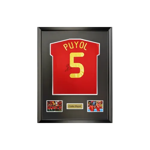 Three For 06-07 UEFA Champions League Final AC Beige Blue Jersey Includes SA Certificate Framed