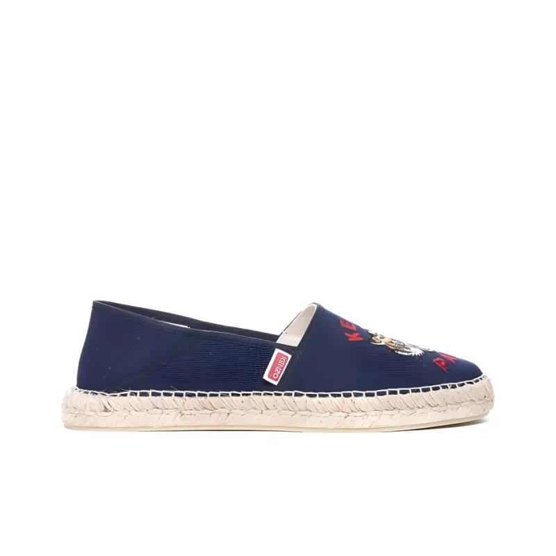 KENZO Tiger Embroidered Cotton Espadrilles-1