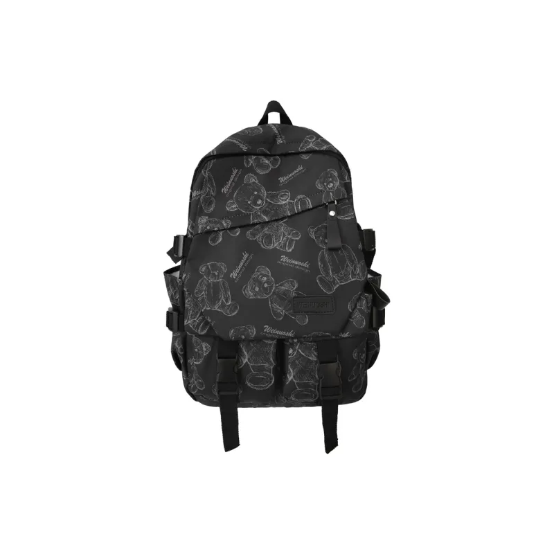 SWIMADE Nylon Backpack Unisex Yellow/Red/Black/White-6