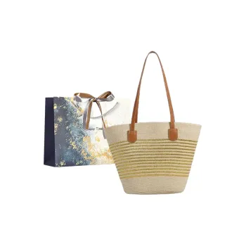 Iman's House Straw Shoulder Bag Regular Women's Gold/Silver/Brown