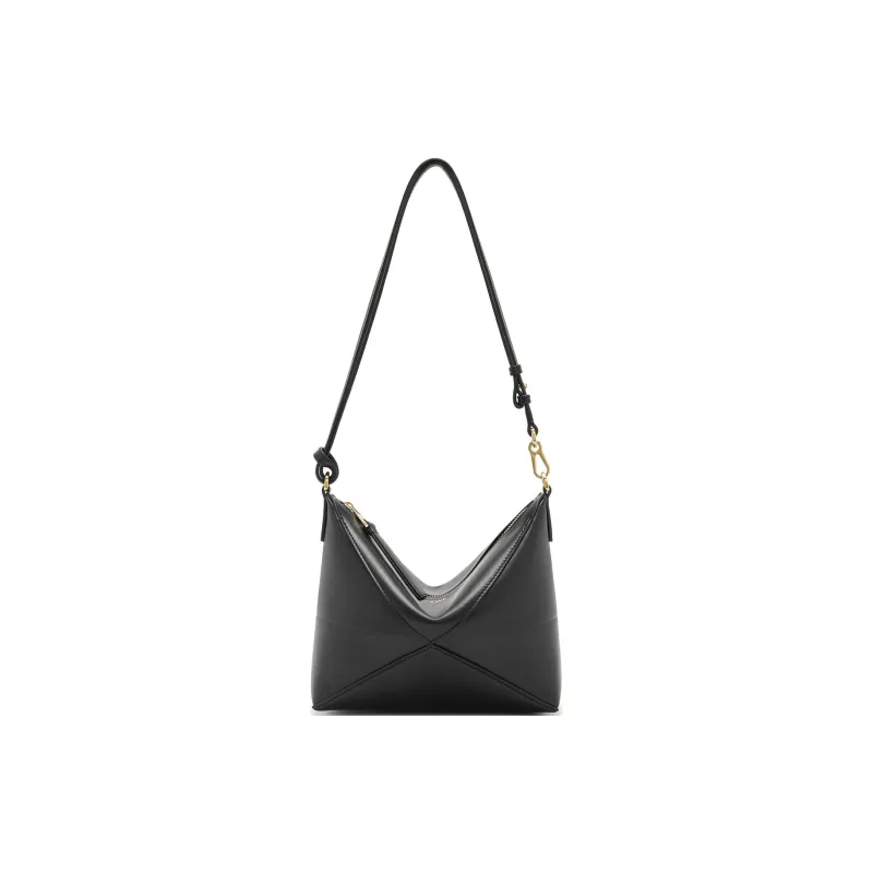 LOEWE Cow Leather Crossbody Handbag Shoulder Bag Women's Black-0