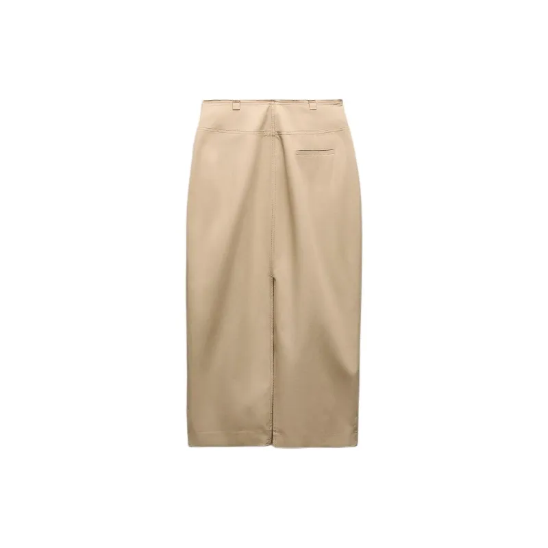 ZARA Casual Long Skirts Women's Tan-1