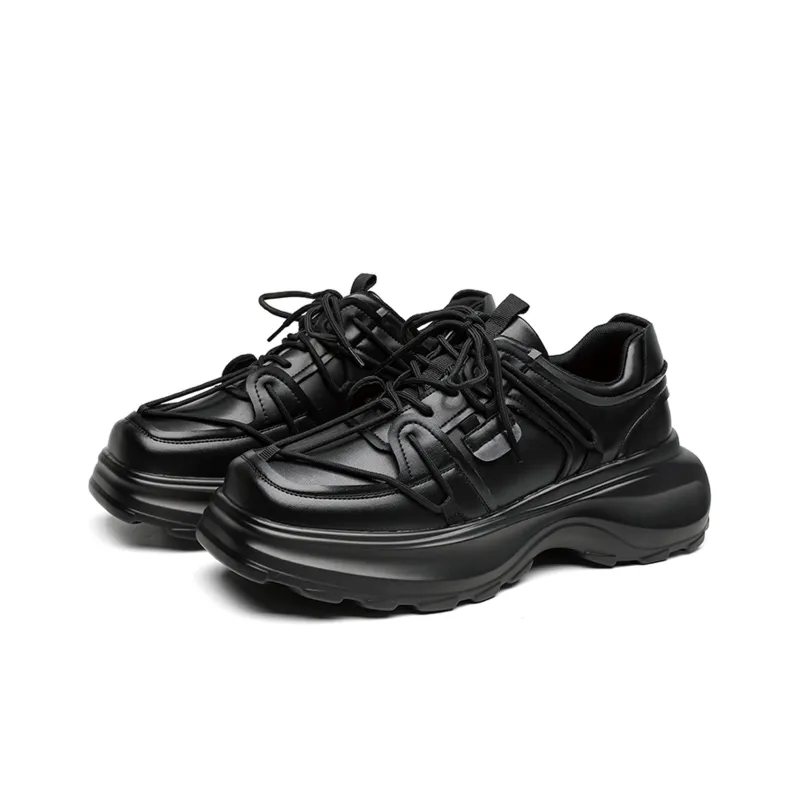 BUFFALO BOUND Anti Slip Wear Resistant Low Top Chunky Sneakers Unisex Starburst Black-2
