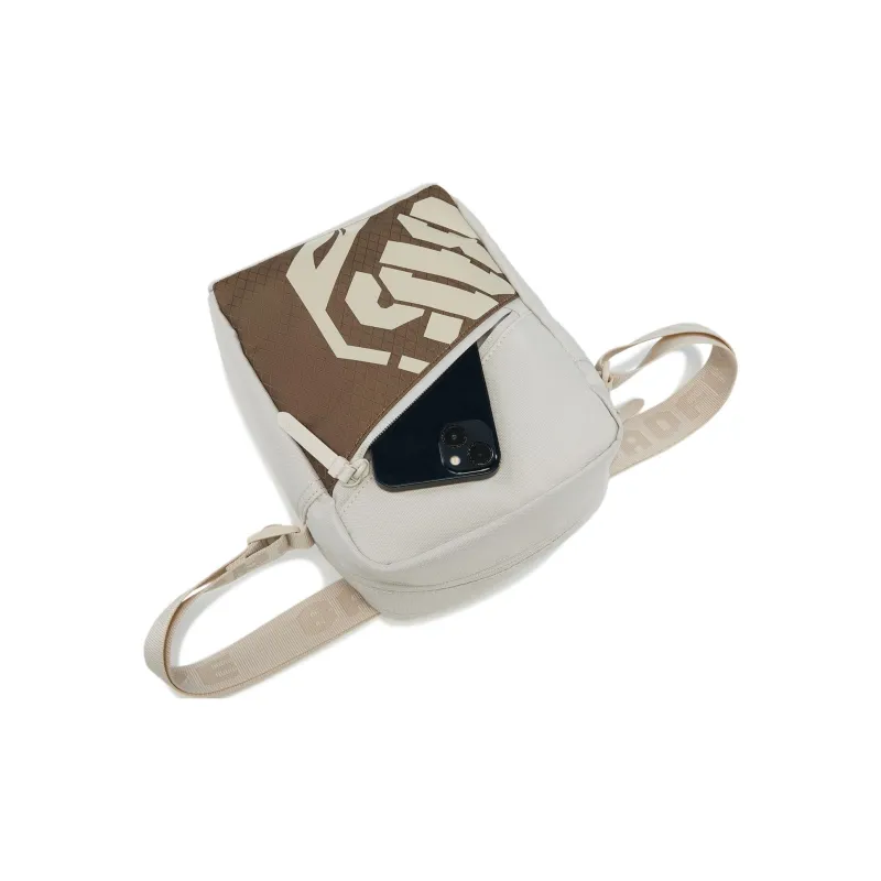 LiNing Polyester Shoulder Bag, Crossbody Bag Unisex Oat Gray & Brown-6