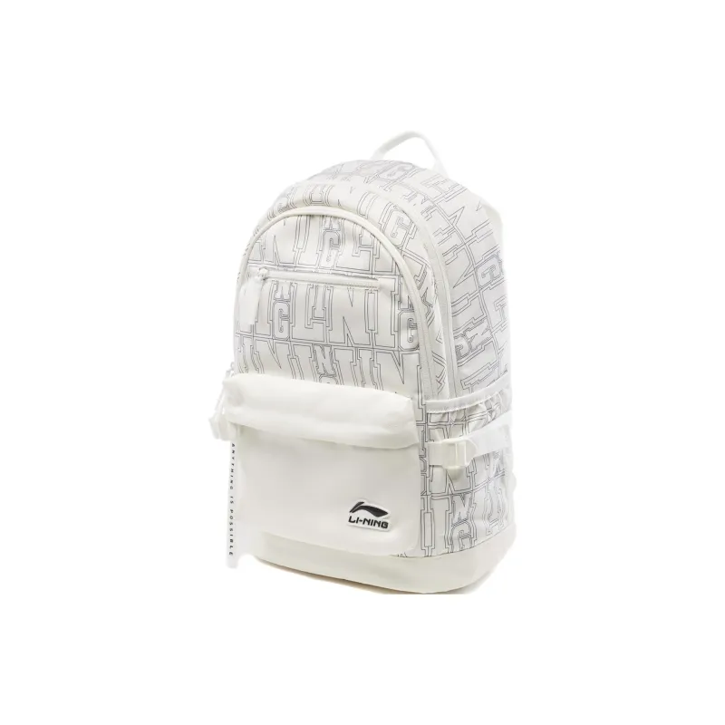 LiNing Polyester Backpack Unisex Ivory All Over Print-1