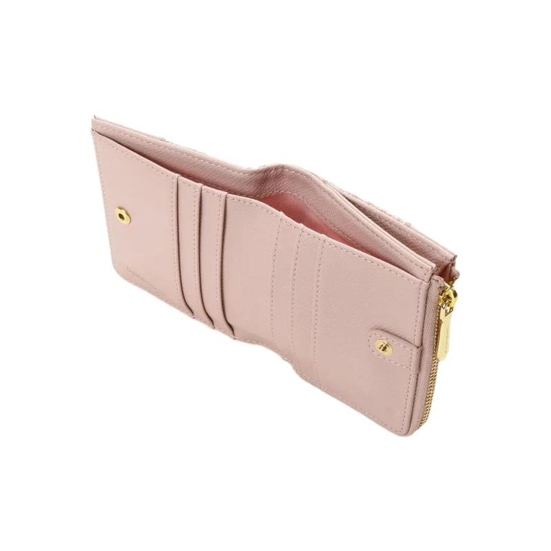 SAMANTHA THAVASA Synthetic Leather Bonded Polyester Wallet Women's Pink & Beige-2