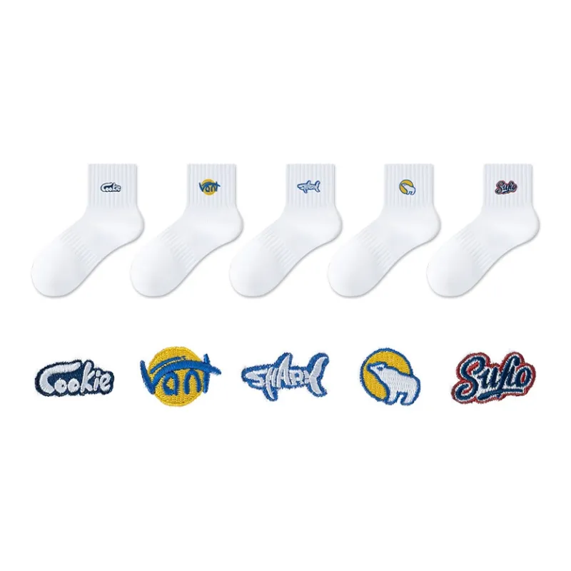 MIIOW Mid Calf Socks Unisex 5 Pack-0
