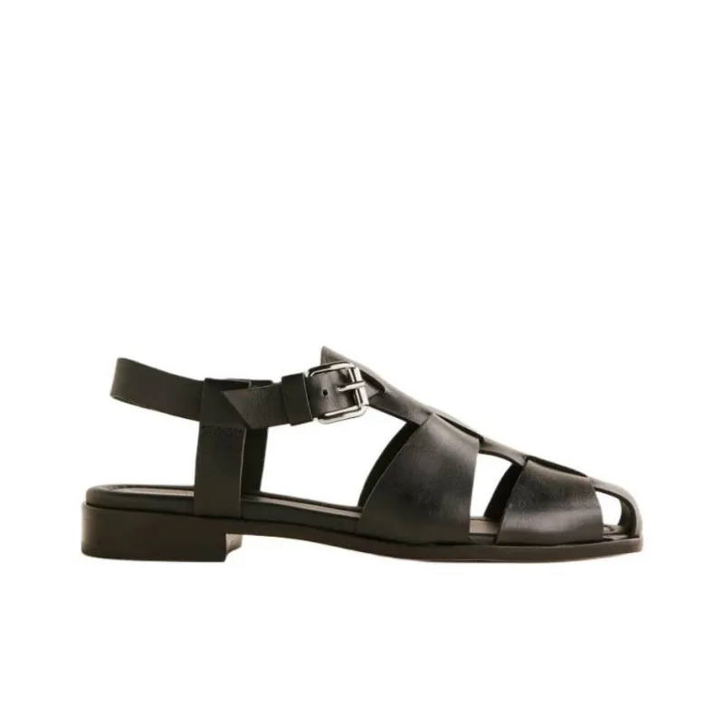 REFORMATION Freya Roman Sandals Women's Black-1