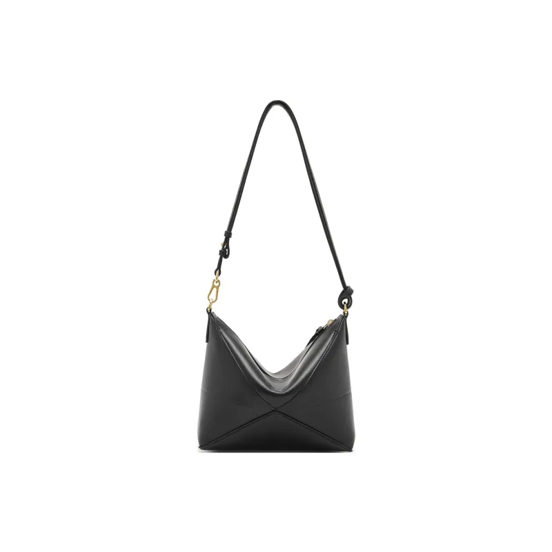 LOEWE Cow Leather Crossbody Handbag Shoulder Bag Women's Black-5