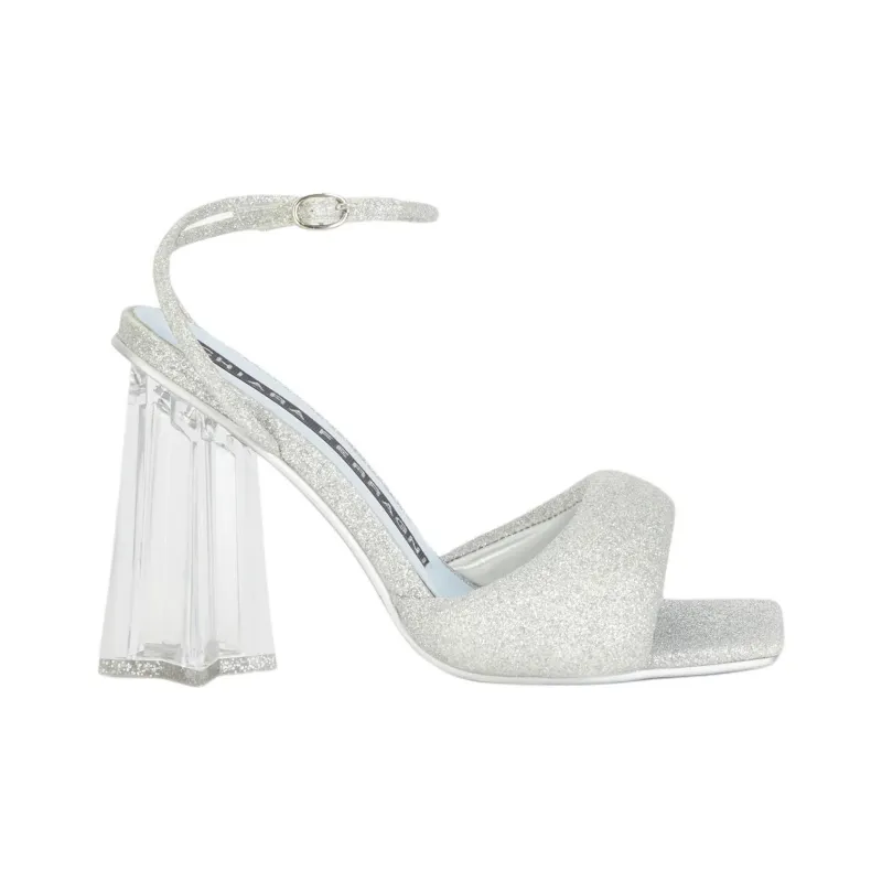 CHIARA FERRAGNI Andromeda Puffy Strap Sandals 10cm Women's Silver-1