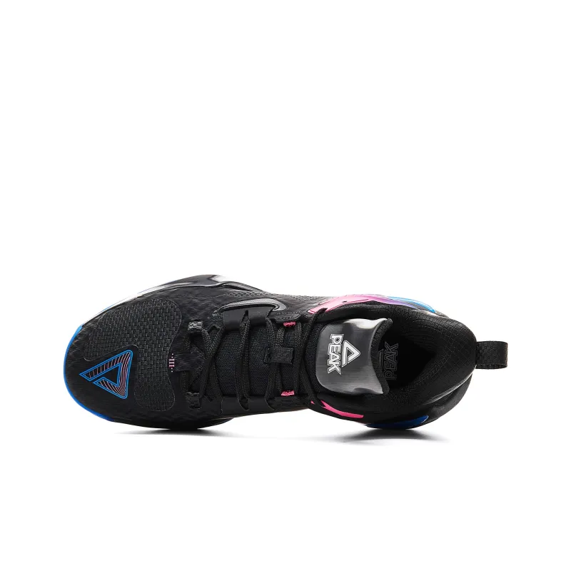 PEAK Basketball Shoes Men Low Top Black/Youth Blue-3