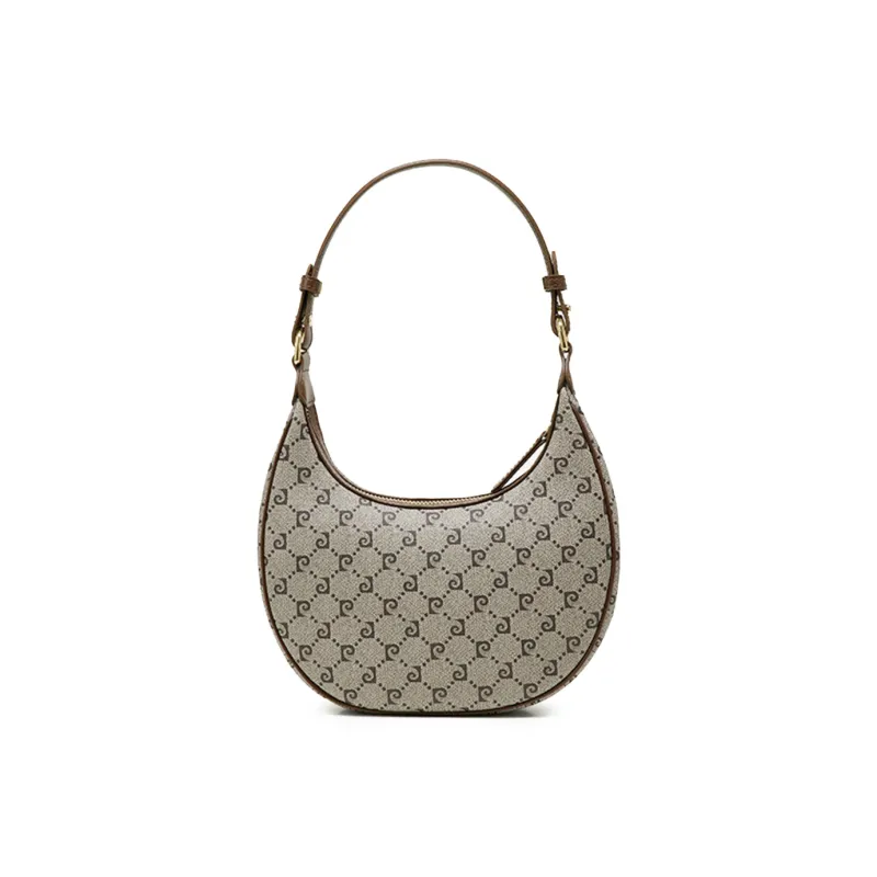 PIERRE CARDIN PVC Shoulder Commute Bag Casual Shoulder Bag Saddle Bag Regular Women's Khaki-2
