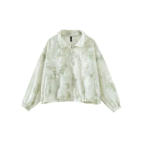 OUNIXUE Cropped Coats Women's Multicolor