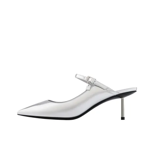 STELLA LUNA Closed Toe Slippers 6.5cm Women's Silver