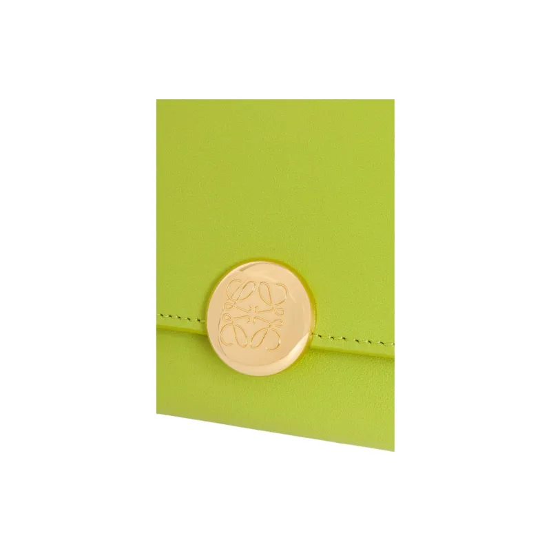 LOEWE Shiny Nappa Calfskin Wallet Small Size Women's Bright Green-4