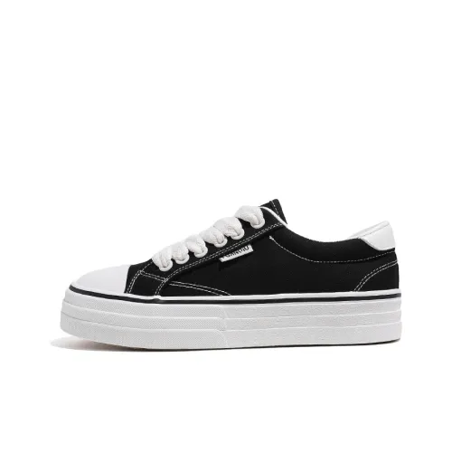 HUANQIU Breathable And Wear resistant Low Top Canvas Shoes Women's Black