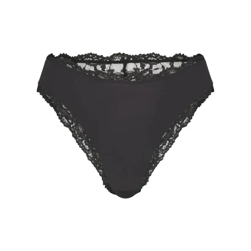 SKIMS FITS EVERYBODY LACE CHEEKY BRIEF Underpants Women's 1 Pack ONYX/Onyx-0
