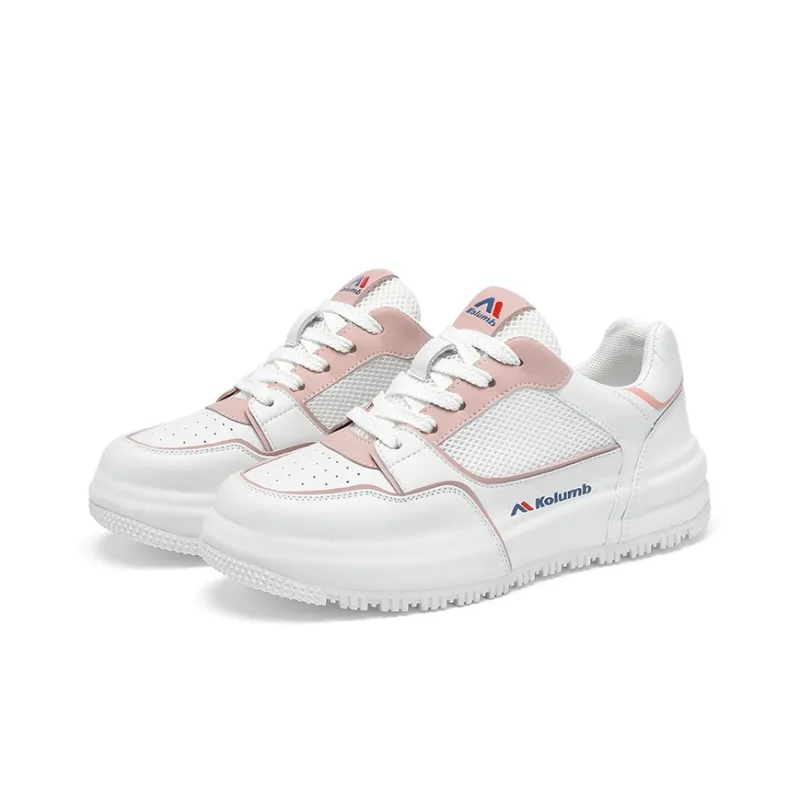 Kolumb Abrasion Resistant, Lightweight, Breathable, Waterproof Low Top Skateboard Shoes Women's White-21