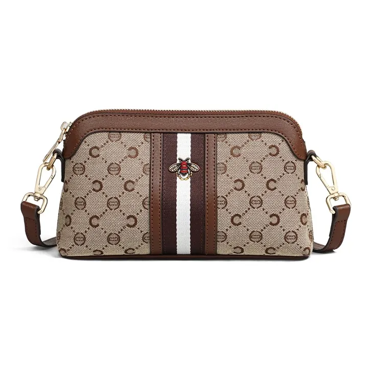 C°BANNER Fabric, Synthetic Leather Shoulder Bag Regular Women's Coffee-1