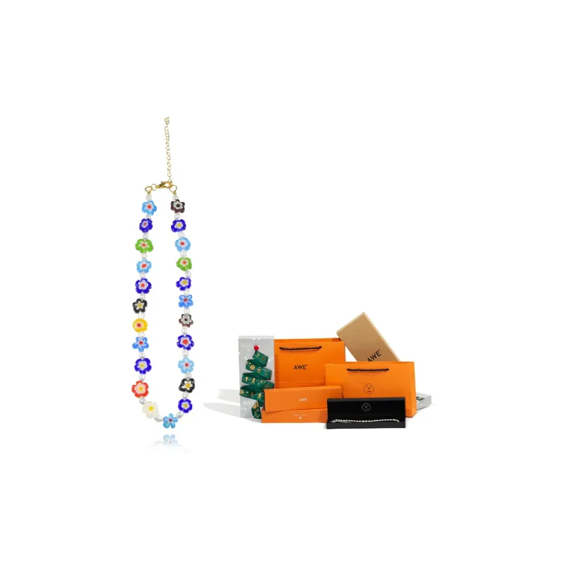 AWE Colored Glaze Niche Designed Collarbone Chain Unisex-2