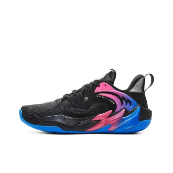PEAK Basketball Shoes Men Low Top Black/Youth Blue