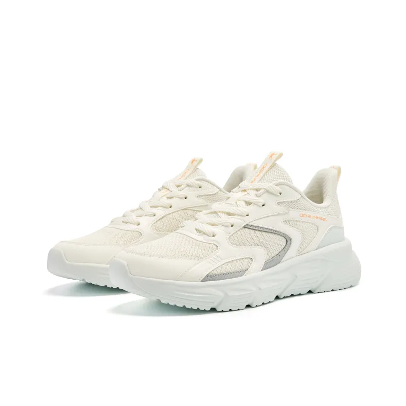 QIAODAN Cushioning Low Top Running Shoes Women's Beige Green-2
