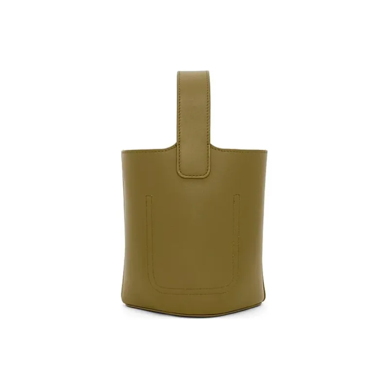LOEWE Soft Cow Leather Bucket Bag, Shoulder Bag, Crossbody Bag, Handbag Mini Women's Khaki Green-3