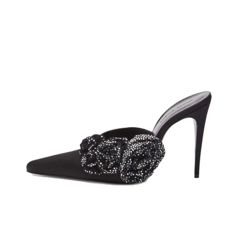 MAGDA BUTRYM Closed Toe Slippers 10.5cm Women's Black-0