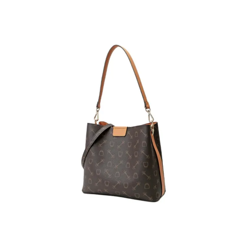 Why Artificial Leather Shoulder Bag Women's Dark Coffee/Apricot-1