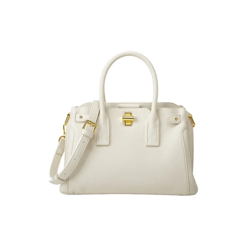 TTaG．baG Cow Leather One Shoulder Handbag Women's White/Black/Khaki/Gray/Blue-0