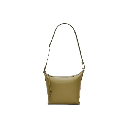 LOEWE Cubi Soft Smooth Cow Leather Shoulder Bag Crossbody Bag Small Size Men's Olive