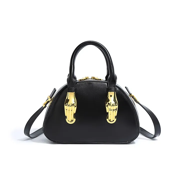 TTaG．baG Microfiber Synthetic Leather One Shoulder Handbags Regular Women's Black/Ecru-0