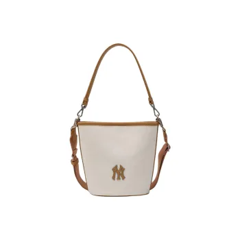 MLB Cotton Bucket Bags Shoulder Bag Crossbody Bag Handbags Medium Size Unisex Dark Cream