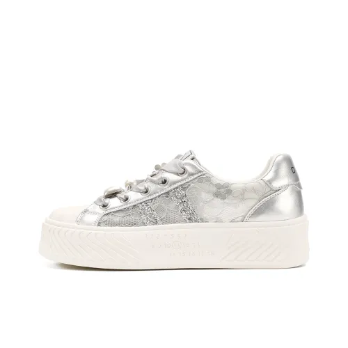 D:FUSE SCANDINAVIA Skateboard Shoes Women's Low-Top Silver/Gray