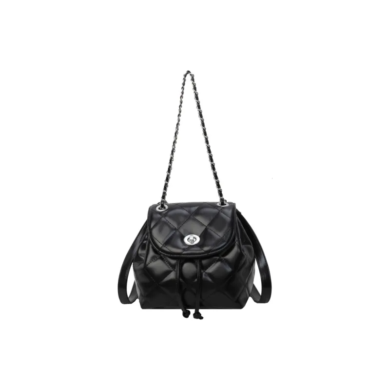 BAODIDAISHU PU Backpack Regular Women's White Silver Black Blue-8