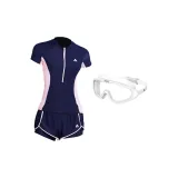 Blue Swimsuit+White Swim Goggles