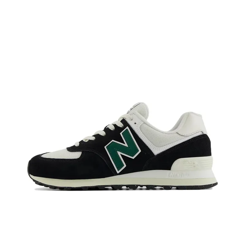 New Balance 574 Black White Marsh Green-0