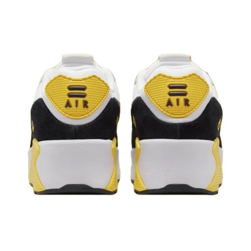 Nike Air Max 90 Anti Slip Wear Resistant Low Top Casual Shoes Women's White Yellow-4
