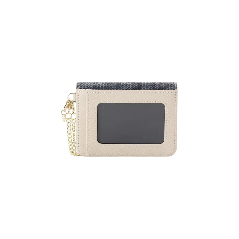 SAMANTHA THAVASA Cotton Synthetic Leather And Polyester Blend Card Holder Women's Indigo-3