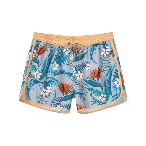 SURFCUZ Beach Shorts Men Blue And Yellow Paradise Bird