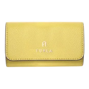 Furla Genuine Leather Key Pouch Women's Yellow