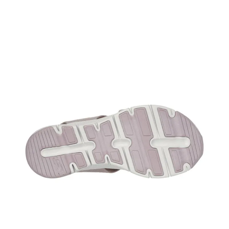 Skechers Arch Fit Strap Sandals Wedge Heel Women's Pink Brown-4