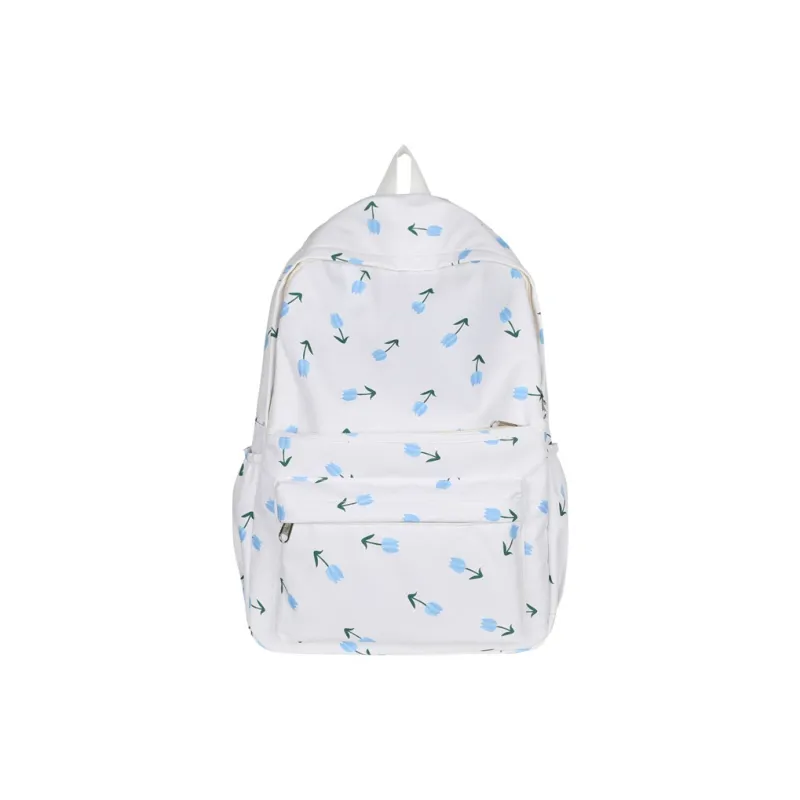 KAMLUI Canvas Backpack Regular Women's Ivory/Pink/Light Blue-12