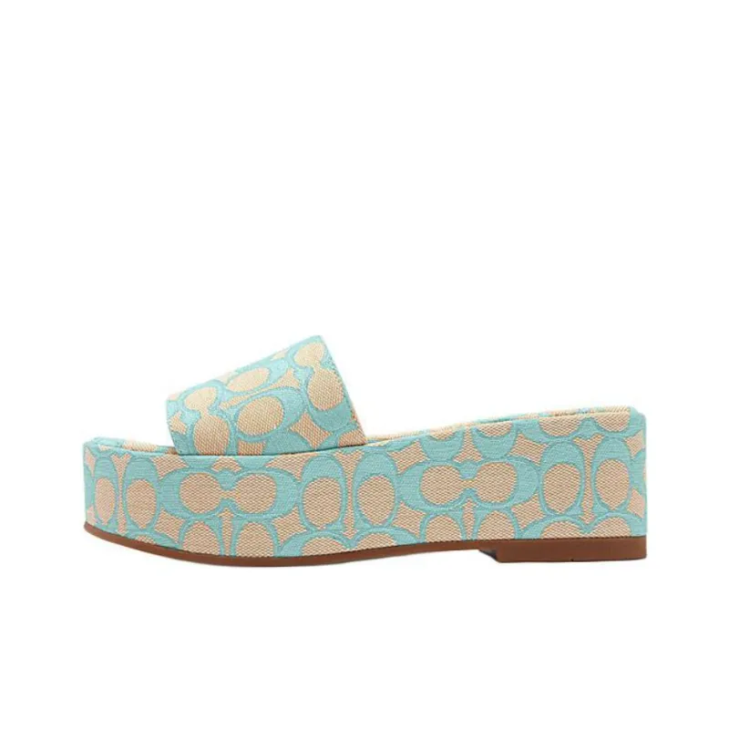 COACH Slide Slippers 5.5cm Women's Blue-0