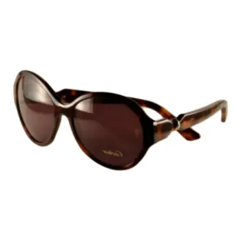CARTIER Plastic Oval Sunglasses Unisex Tortoiseshell