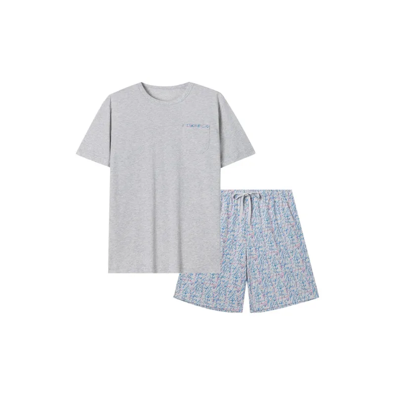 Shuya Pajama Set Men's Light Heather Gray-0