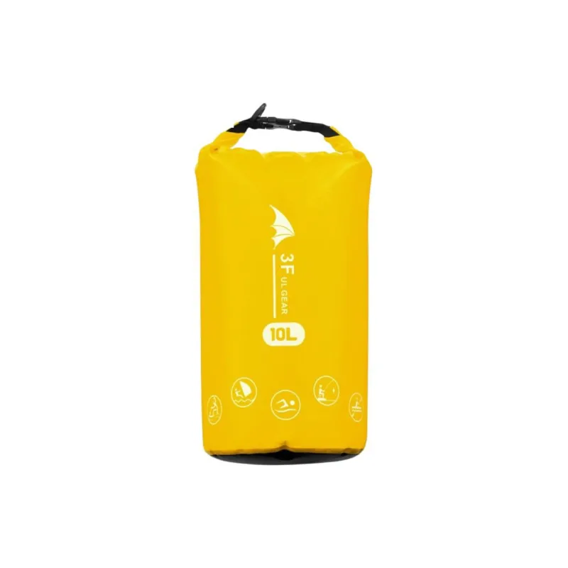 Three Peaks Out Outdoor Waterproof Bag Drifting And Kayaking Float Fishing PVC Material Yellow 10L Shoulder Bag-0