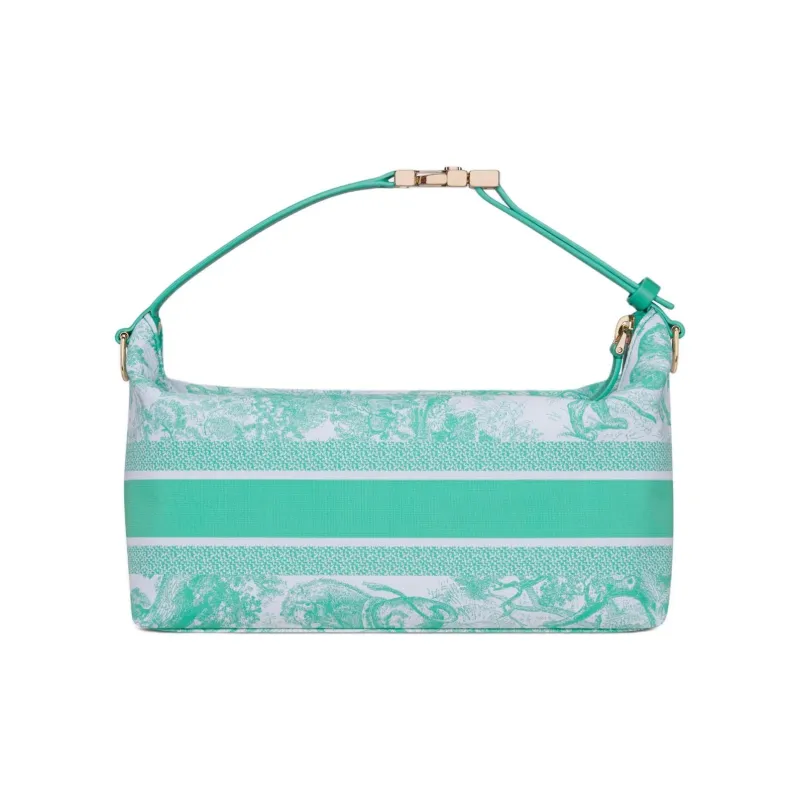 DIOR DIORIVIERA Technical Fabric Clutch Lunch Box Bag Medium Size Women's Mint Green-2