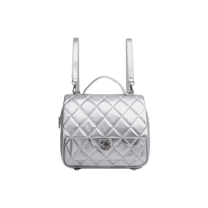 TTaG．baG PU Backpack Women's Pink/White/Silver/Black-0