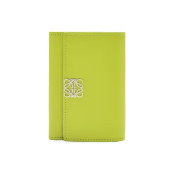 LOEWE Anagram Pebbled Calfskin Wallet Small Size Women's Meadow Green